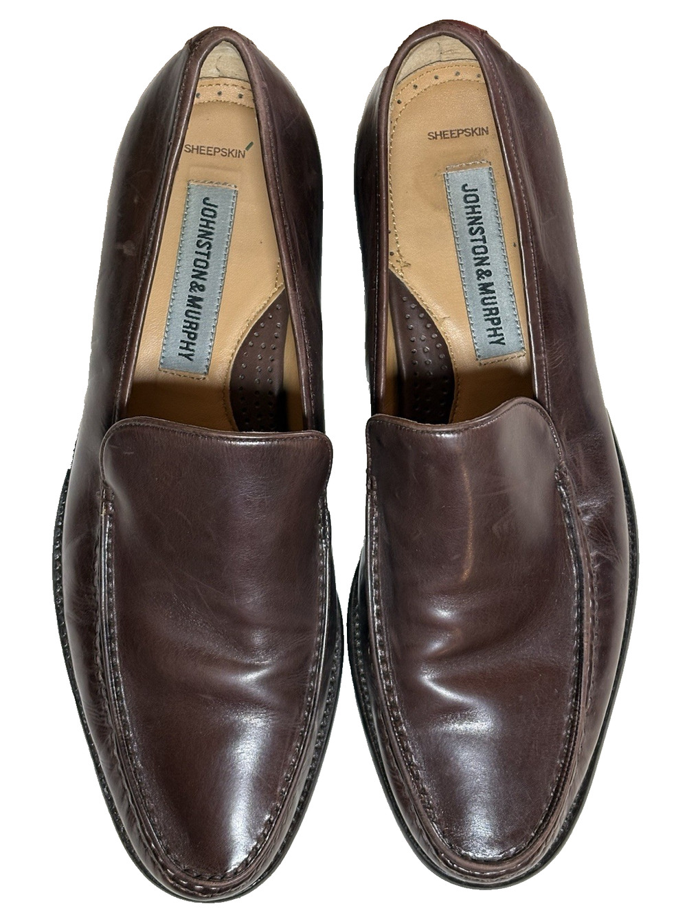 Johnston & Murphy Sheepskin Leather Loafers Slip-On Men's Sz 8 1/2M